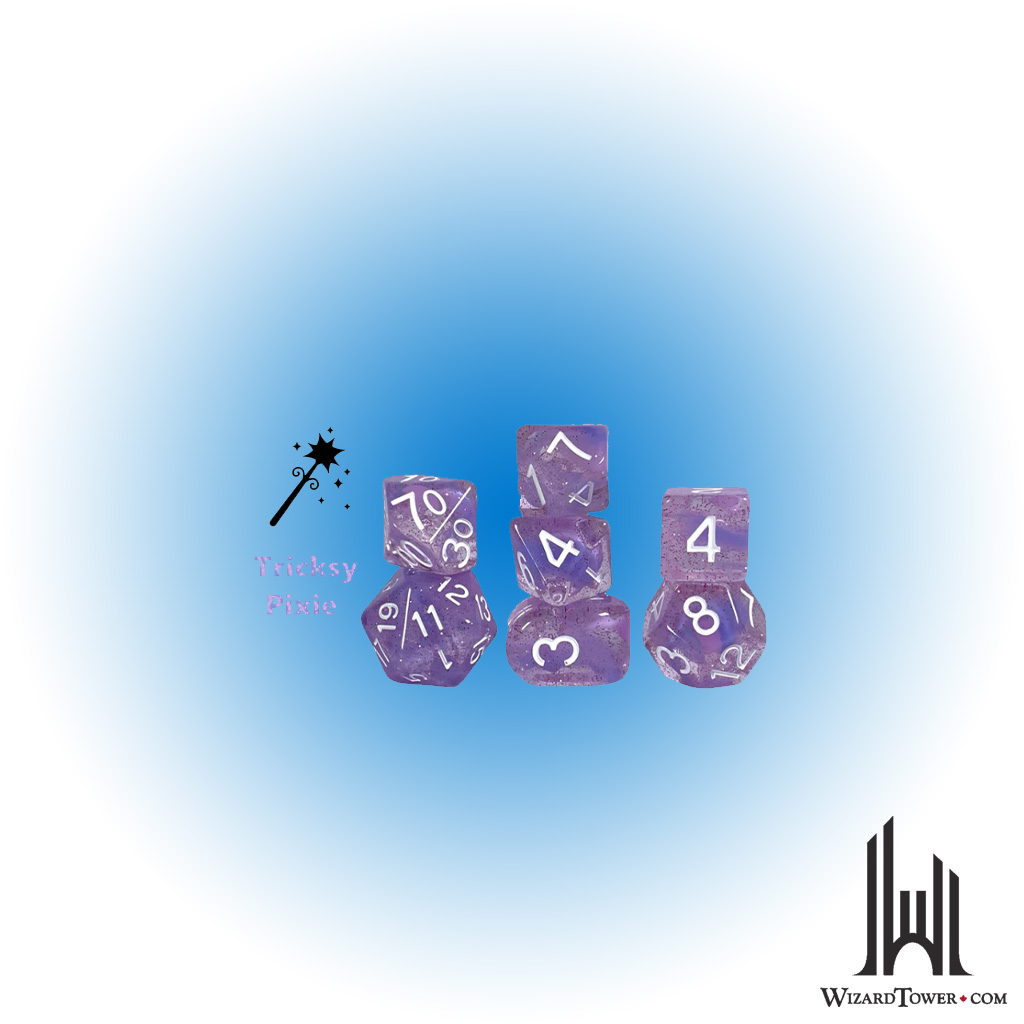 SET OF 12D6 PIPS DICE: TRICKSY PIXIE 18MM